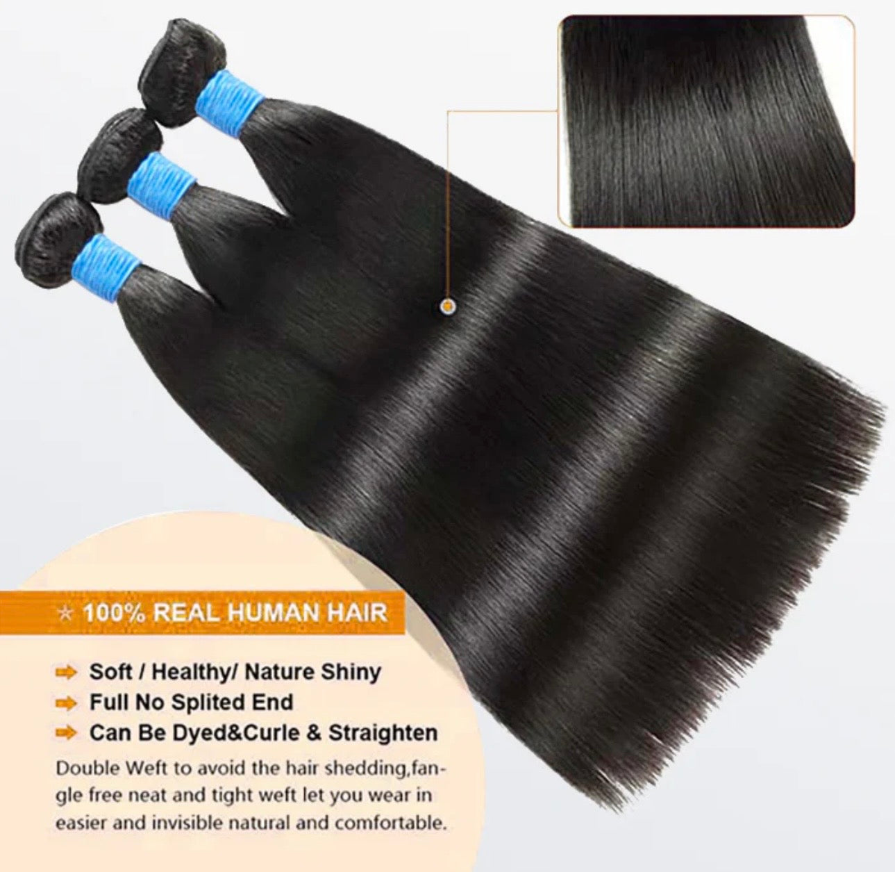 Straight Brazilian 100% Virgin Hair Bundles 10-36''