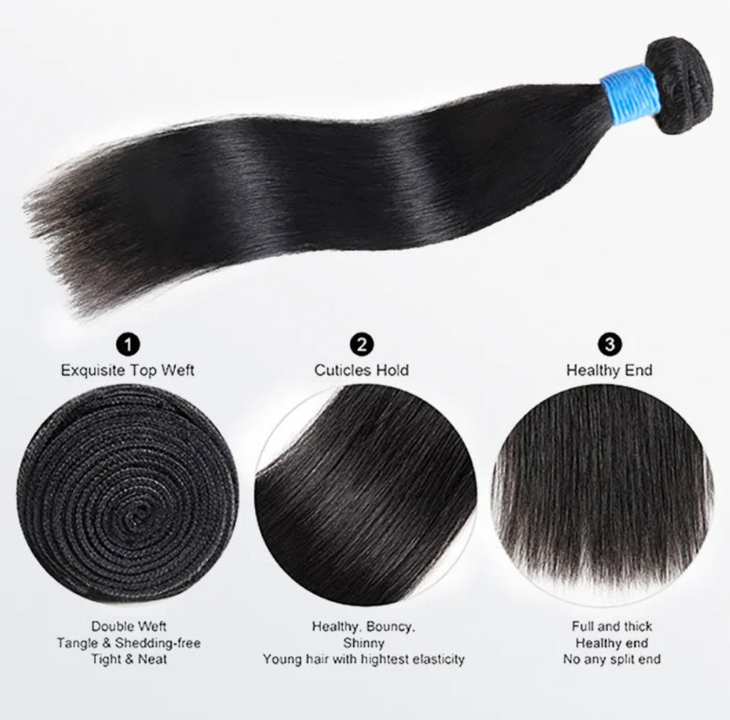 Straight Brazilian 100% Virgin Hair Bundles 10-36''