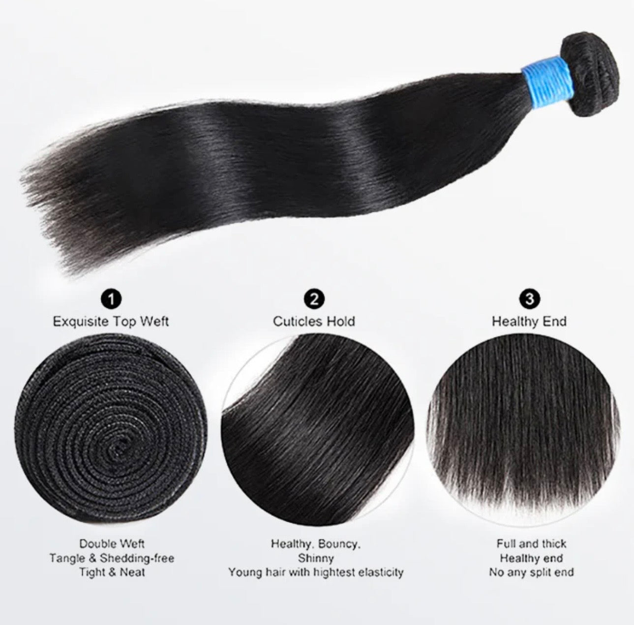 Straight Brazilian 100% Virgin Hair Bundles 10-36''