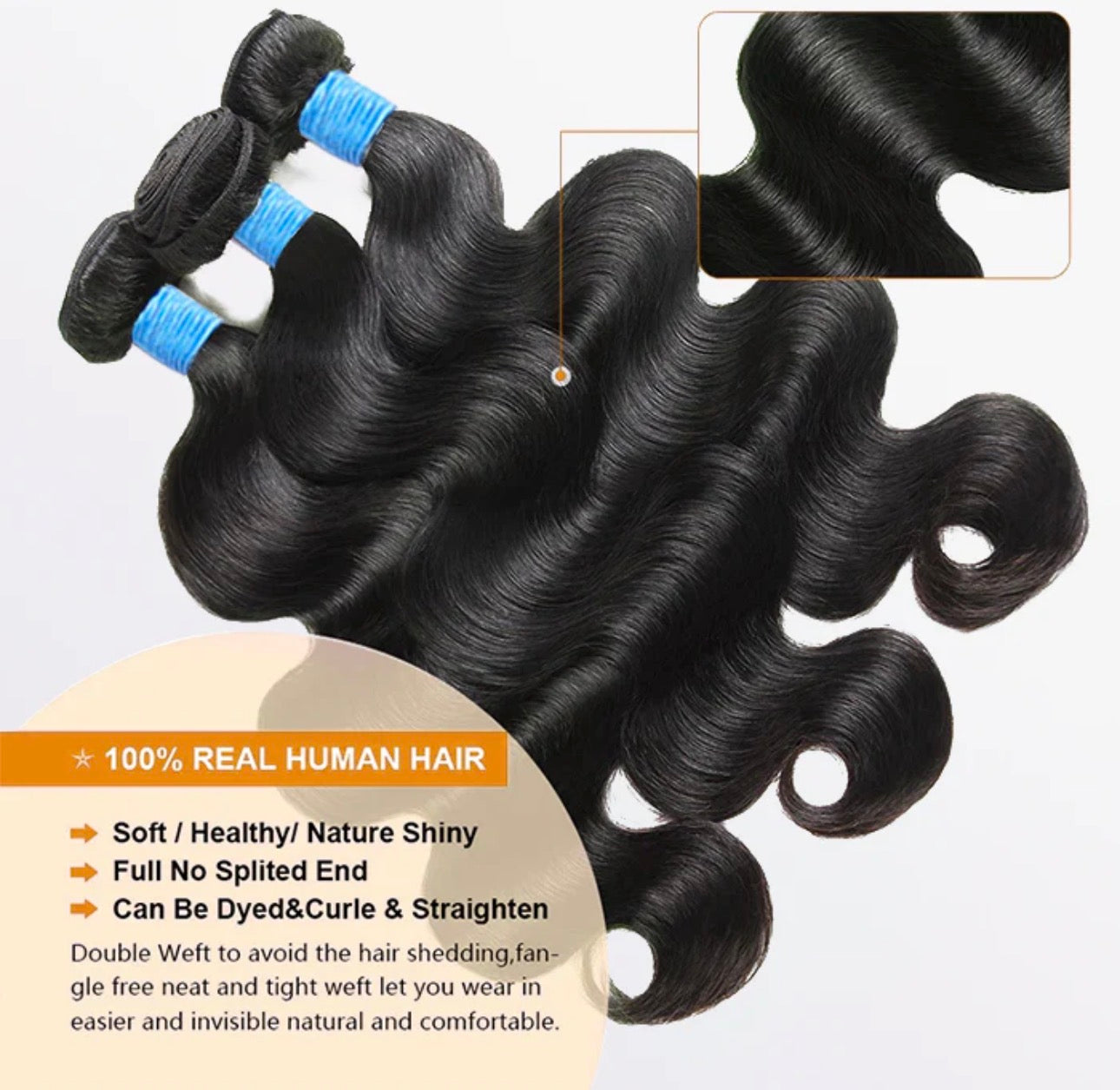 Body Wave Brazilian 100% Virgin Hair Bundles 10-36''