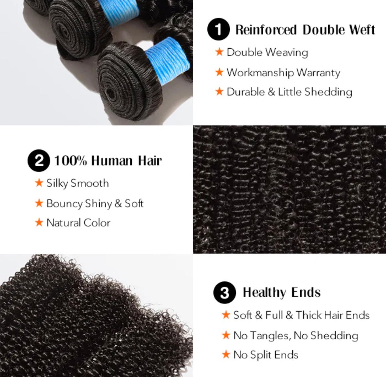 Kinky Curly Brazilian 100% Virgin Hair Bundles 10-30''