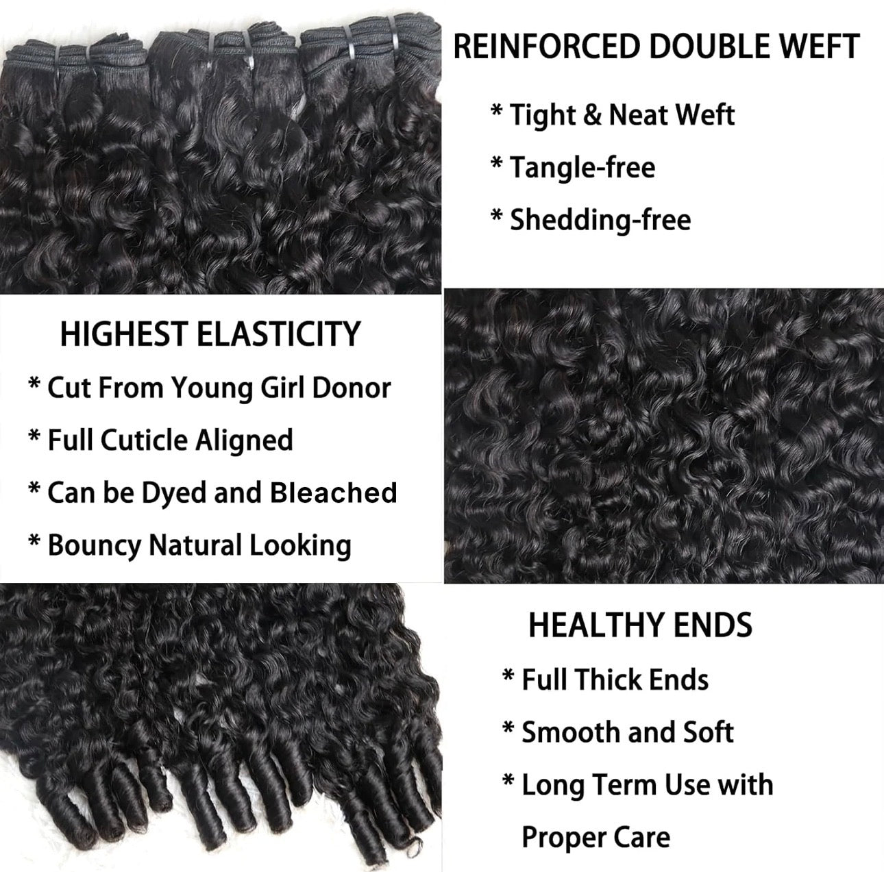 Burmese Curly Brazilian 100% Virgin Hair Bundles 14-28''