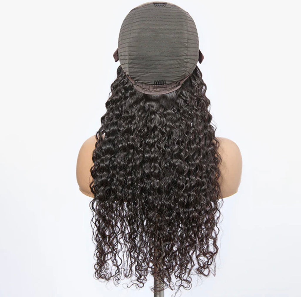 180% Density Brazilian Virgin Hair 5x5 Lace Closure Wig Water Wavy