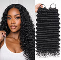 Miracle Knots Human Feather Crochet Hair Deep Wave with No Spiral Ends - Pre-Separated Knotless Crochet Braids for Seamless Blending