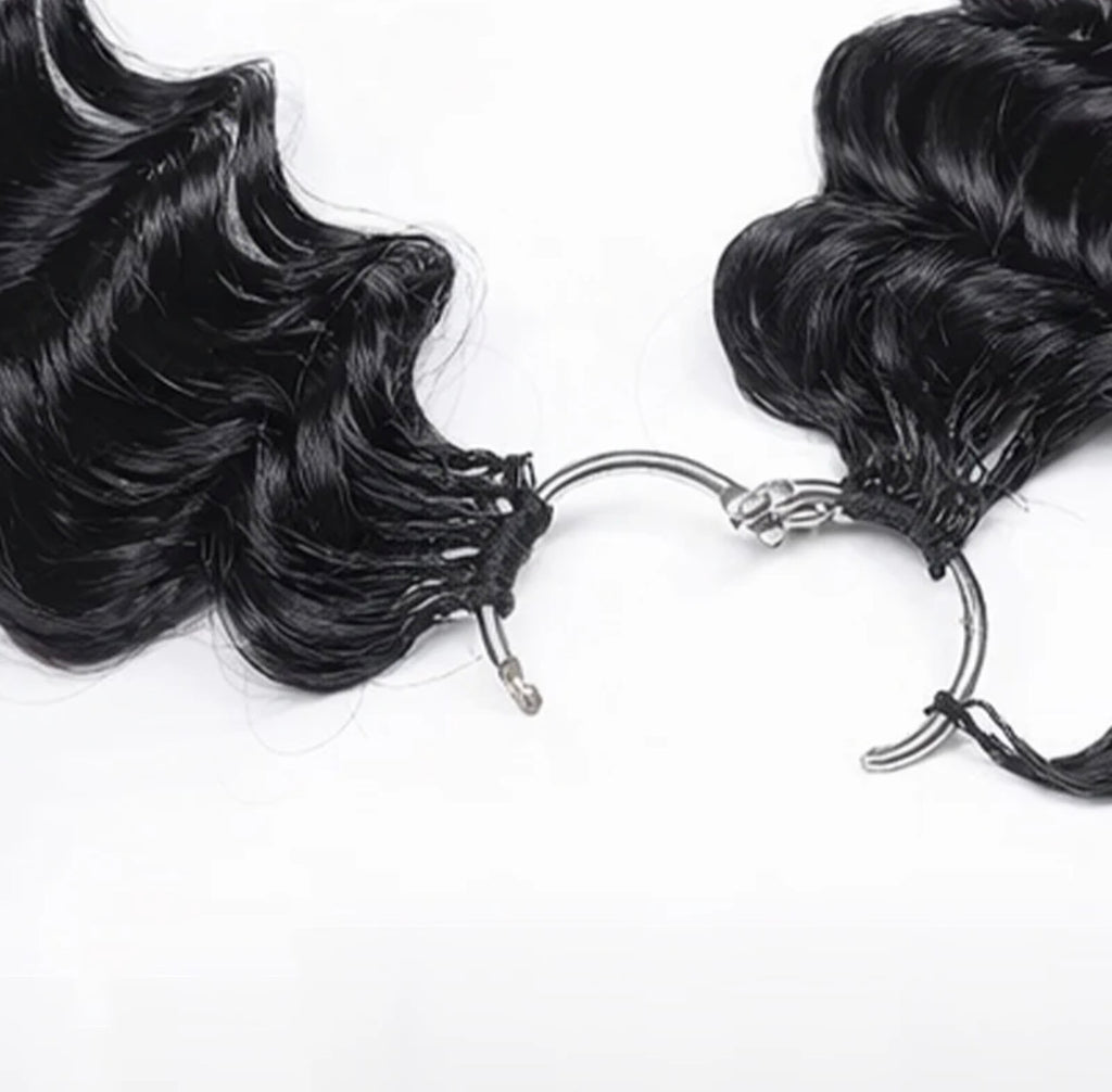 Miracle Knots Human Feather Crochet Hair Deep Wave with No Spiral Ends - Pre-Separated Knotless Crochet Braids for Seamless Blending