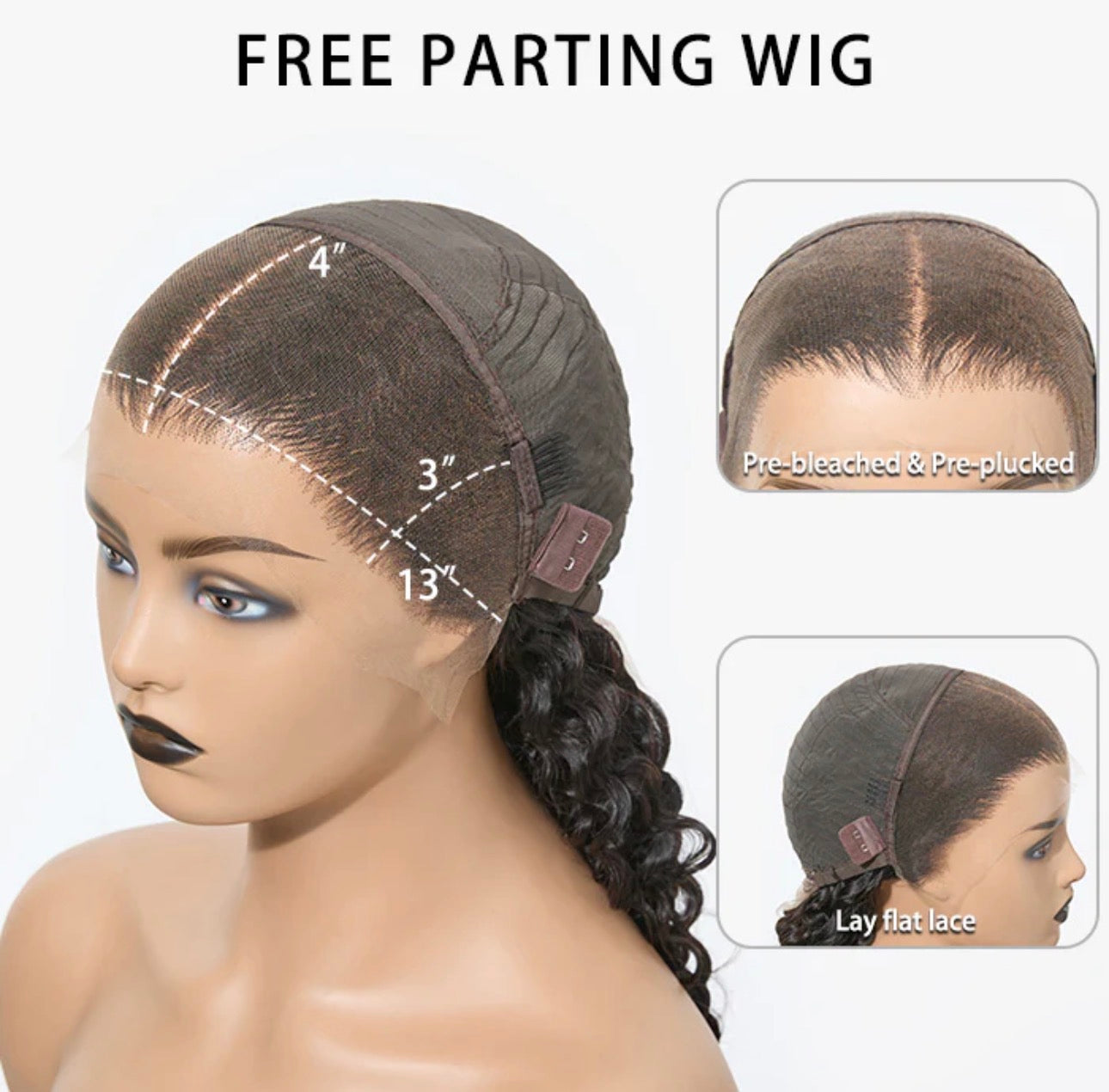 200% Density 13x4 Full Frontal Lace Wig Deep Wave