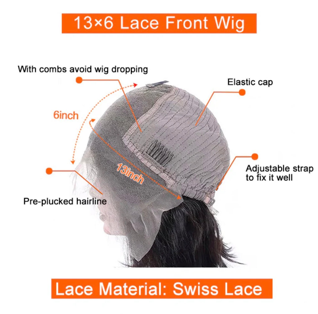180% Density 13x6 PartingMax Glueless Lace Wigs 3D Cap Pre-bleached Lace Front Wig Body Wave