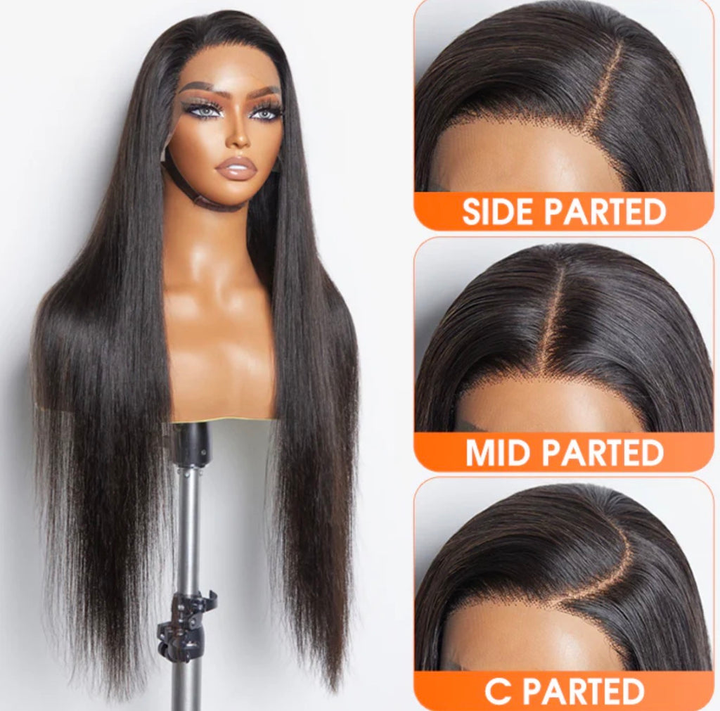150% Density 13x6 PartingMax Glueless Lace Wig 3D Cap Pre-bleached Lace Front Wig Straight